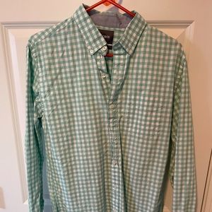 Bonobos Medium Slim Fit Green Gingham Casual Button-Down